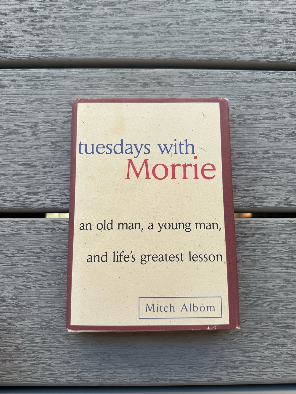 Tuesdays with Morrie Mitch Albom 1997 Hardcover Inspirational Memoir